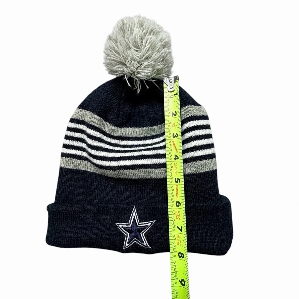 Dallas Cowboys Knit Beanie‎ Hat Pom Pom Navy Gray NFL Football Winter Cap OSFA